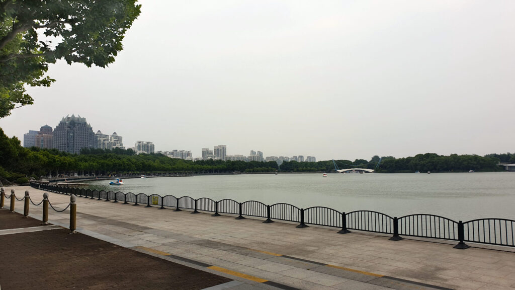 The lake at the centre of Century Park. Calm away from the hustle and bustle of the world's largest city - Shanghai!
