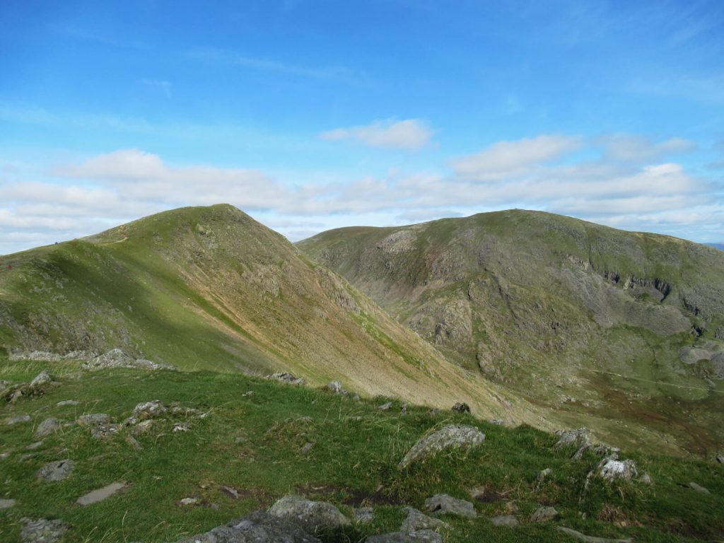 Dow Crag on the left and the summit of the Old Man of Coniston on the right