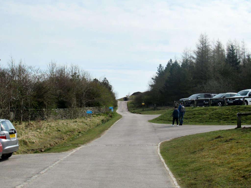 Head east out of the car park, up hill and continue on the path for most of the walk