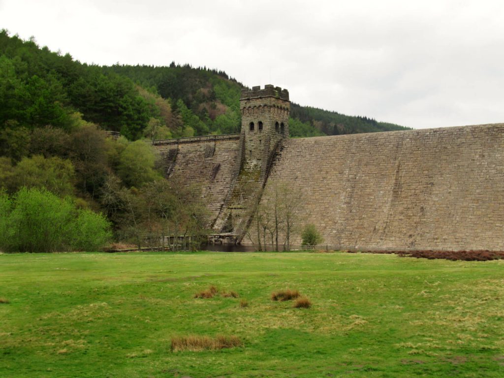 Derwent Dam from the northern tip of Ladybower Reservoir - an impressive view on this walk!