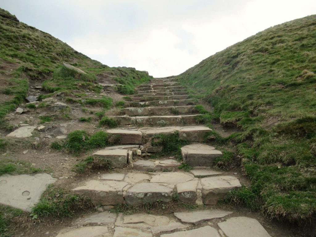 The steps to Mam Tor that must be conquered on both these Mam Tor walks! A long slog but worth it!