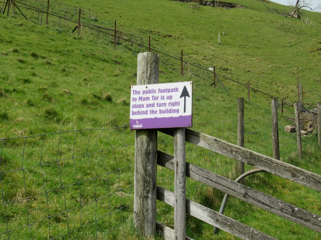 Follow the signs to keep to the Mam Tor walk route around Treak Cliff Cavern
