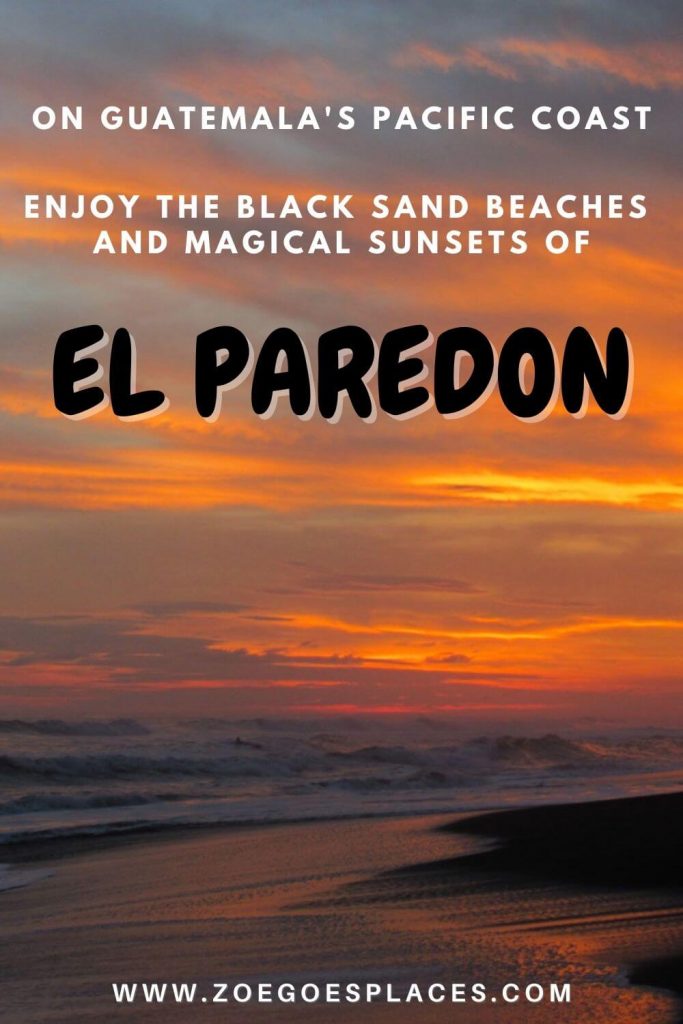 Enjoy the black sand beaches and magical sunsets of El Paredon, Guatemala on the Pacific Coast.